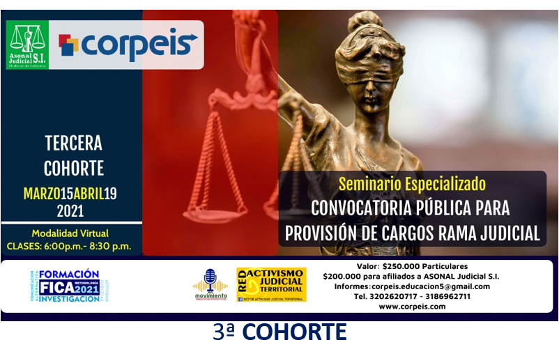 3a COHORTE Y SEMINARIOS ESPECIALIZADOS RAMA JUDICIAL